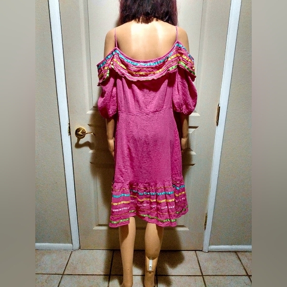 Vintage Y2K Fredrick's of Hollywood Pink Embroidered Dress. - Picture 2 of 5